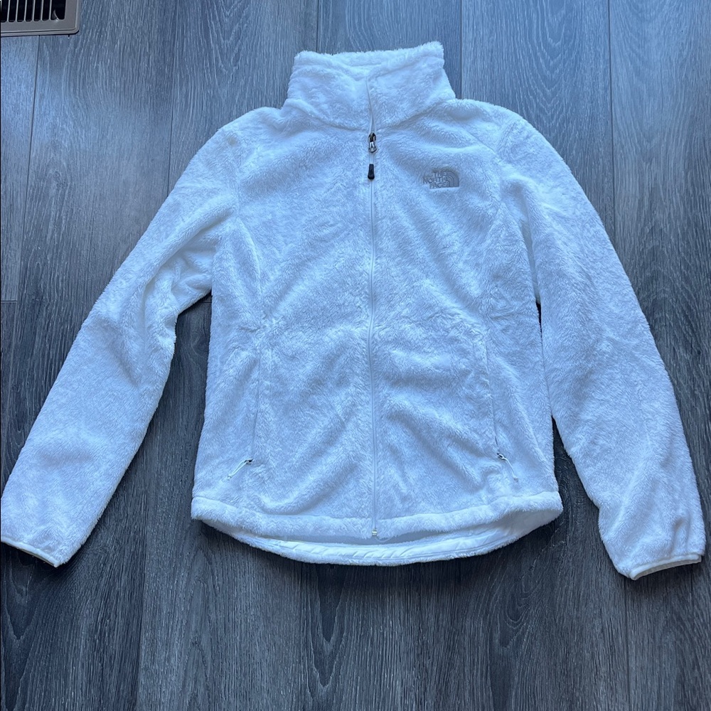 The North Face Women White Fleece Jacket